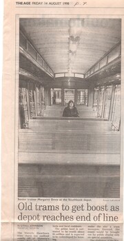 "Old trams to get boost as depot reaches end of line"