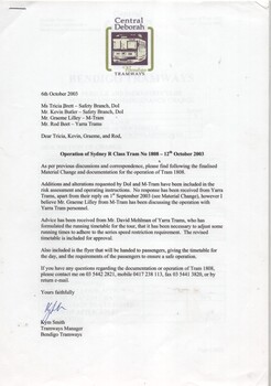 "Operation of Sydney R Class Tram No. 1808 - 12 October 2003"