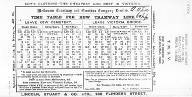 Kew Cemetery and Hawthorn Auburn Road horse tram lines