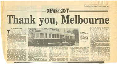 "Thank you, Melbourne"