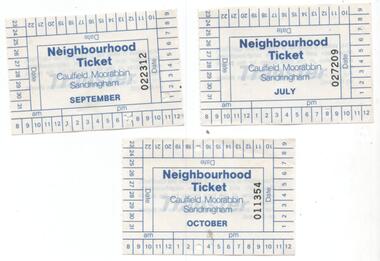 "Neighbourhood ticket - Caulfield Moorabbin - Sandringham"