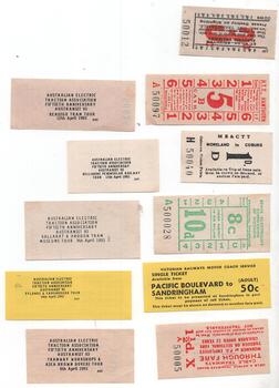 Miscellaneous tickets and travel dockets.