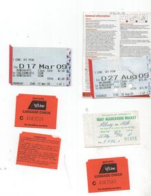 Set of five miscellaneous transport tickets.