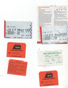 Set of five miscellaneous transport tickets.