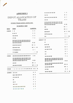 "Appendix 2 - Depot Allocation of Trams"