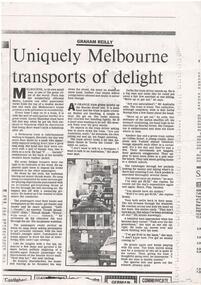 "Uniquely Melbourne Transports of Delight"