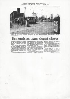 "Era ends as tram depot closes"