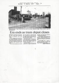 "Era ends as tram depot closes"