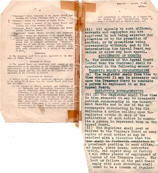 "Regulations under the Melbourne and Metropolitan Tramways Act 1928 (No. 3732) Appeal Board"