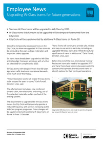 "Employee News - Upgrading W-Class trams for future generations"