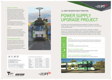 "Power supply upgrade project - J. S. Grey Reserve West Preston"