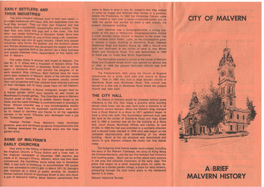 "City of Malvern - A brief Malvern History"