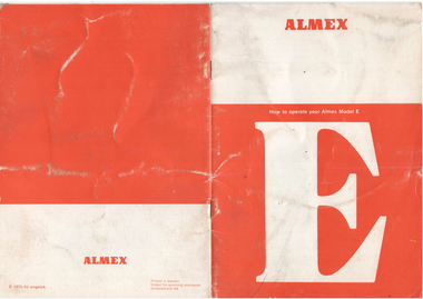 "Almex - How to operate your Almex Model E"