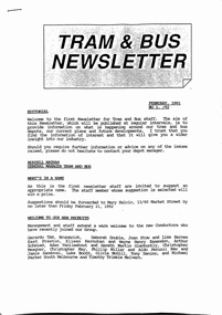"Tram and Bus Newsletter "