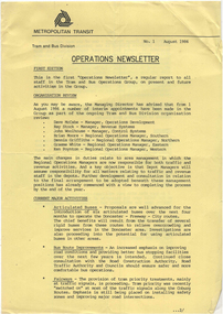"Operations Newsletter"