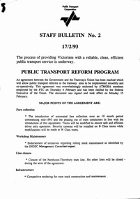"Staff Bulletin No. 2 - 17/2/93"