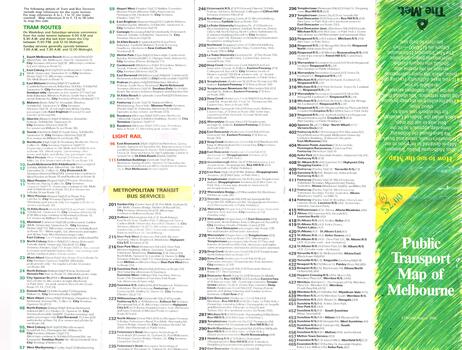 "Public Transport Map of Melbourne" -  "Effective August 1988"