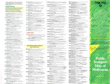 "Public Transport Map of Melbourne" -  "Effective August 1988"