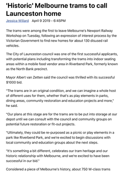 “'Historic' Melbourne trams to call Launceston home”