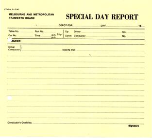 "Special Day Report"