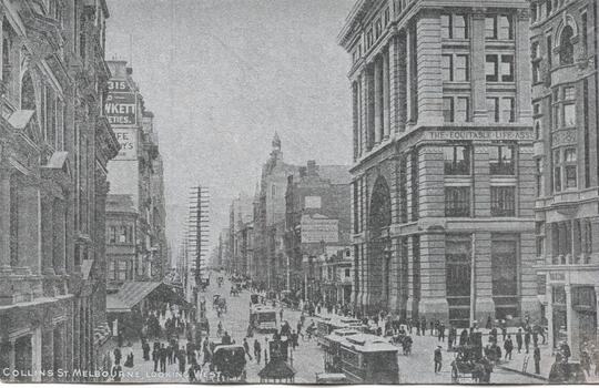 "Collins St Melbourne looking west"