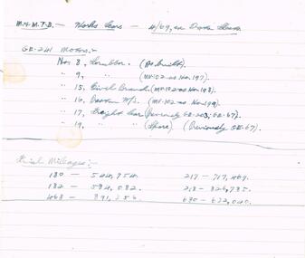 "MMTB Works Cars - 4/69 Data Sheets" "Final Mileages"