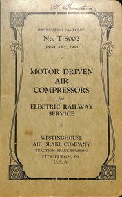 "Westinghouse - T5002 - Motor Driven Air Compressors for Electric Railway Service"