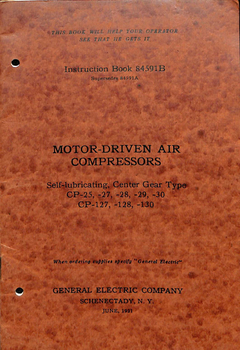 "General Electric - Motor Driven Air-Compressors Instruction Book 84591B"