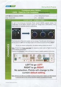 "Communications Notice EAP Z class on-tram Installation (Coming Soon)"