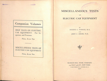 "Miscellaneous Tests on Car Equipment"