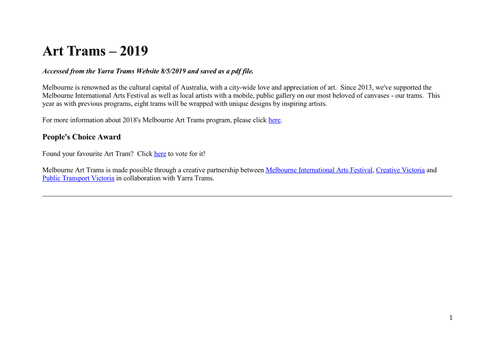 "Art Trams 2019"