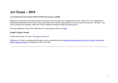 "Art Trams 2019"