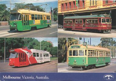 Four photos of Melbourne trams