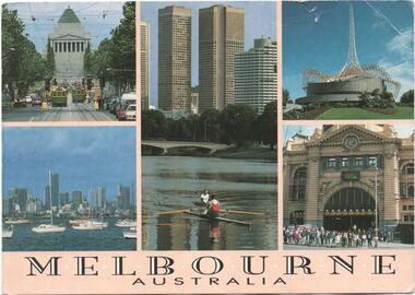 Five views of Melbourne with trams