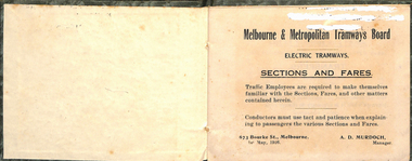 "MMTB Electric Tramways Sections and Fares"