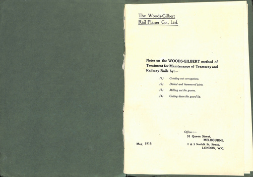 "The Woods Gilbert Rail Planer Co. Ltd. - Rail Planning Machines"