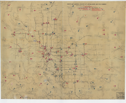 "Route Map showing location of special work and pole numbers" "substations"