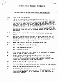 "Instructions to Drivers in Electric Tram Operation"