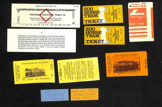 Set of 9 loose tickets - non Melbourne