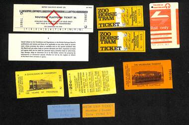 Set of 9 loose tickets - non Melbourne
