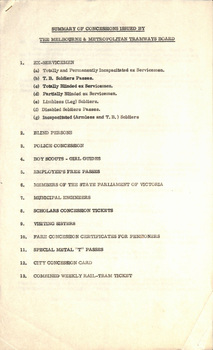 "Summary of Concessions issued by the MMTB"