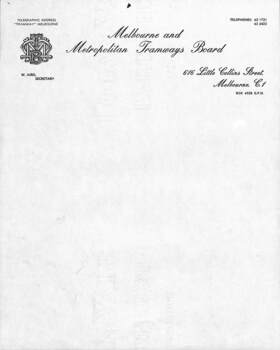 Letterhead - Melbourne and Metropolitan Tramways Board