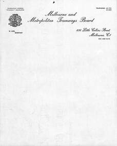 Letterhead - Melbourne and Metropolitan Tramways Board