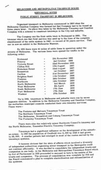 "Historical Notes public street transport in Melbourne"