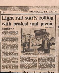"Light rail starts rolling with protest and picnic"