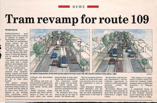 "Tram revamp for route 109"