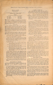 "Motor Car Act 1915 - Regulations"