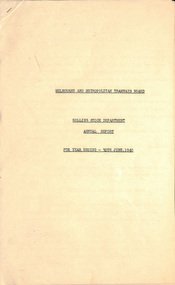 "Rolling Stock Department - Annual Report"