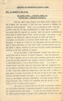 "Memo to Members of the Board - The Bourke Street - Nicholson Street and Clifton Hill and Northcote Conversion"