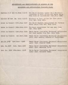 "Appointment and reappointment of members of the MMTB"